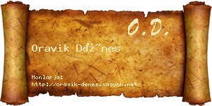 Oravik Dénes névjegykártya